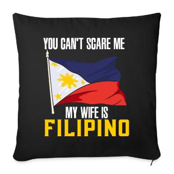 Filipino Pride Philippines National Flag Art - Sofa pillowcase 17,3'' x 17,3'' (45 x 45 cm) - black - Front