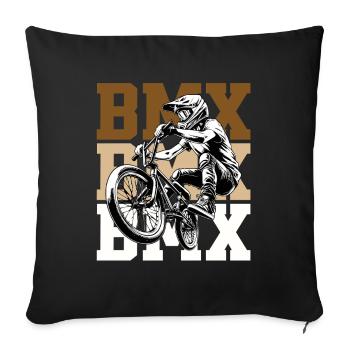 BMX Jump Rider Logo Cult - Housse de coussin décorative 45 x 45 cm - noir - Devant