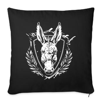 Blason du feuillage du Bouclier d’âne - Housse de coussin décorative 45 x 45 cm - noir - Devant