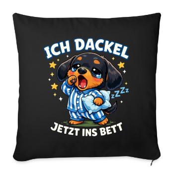 Teckel Offre des vêtements Je suis teckel maintenant - Housse de coussin décorative 45 x 45 cm - noir - Devant