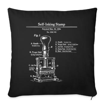 Vintage self inking Stamp Patent Blueprint - Sofa pillowcase 17,3'' x 17,3'' (45 x 45 cm) - black - Front
