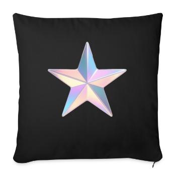 Pastel Iridezed Star - Sofa pillowcase 17,3'' x 17,3'' (45 x 45 cm) - black - Front