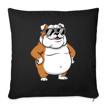 Sun Bulldog Sunglasses Fat Cool Dog - Sofa pillowcase 17,3'' x 17,3'' (45 x 45 cm) - black - Front