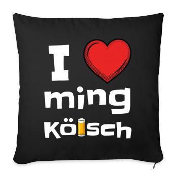 I lev ming Kölsch Carnaval J’adore Kölsch - Housse de coussin décorative 45 x 45 cm - noir - Devant