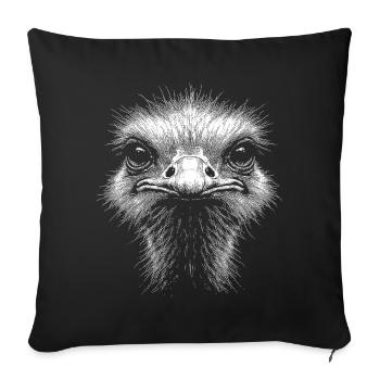 Ostrich Head - Sofa pillowcase 17,3'' x 17,3'' (45 x 45 cm) - black - Front