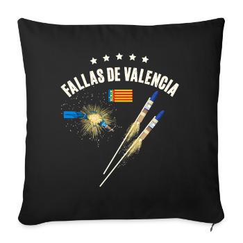 Feux d’artifice de Fallas de Valencia - Housse de coussin décorative 45 x 45 cm - noir - Devant