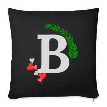 b - Sofa pillowcase 17,3'' x 17,3'' (45 x 45 cm) - black - Front