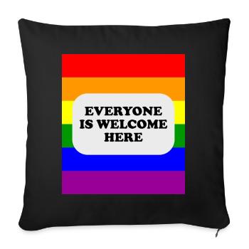 LGBT-Safe-Space-Regenbogenflagge - Sofakissenbezug 45 x 45 cm - Schwarz - Vorne