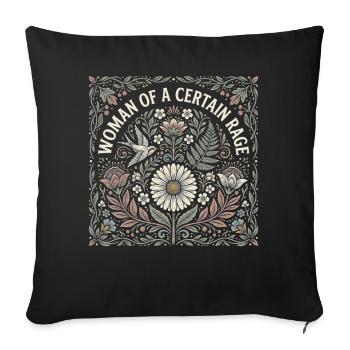 Woman of a Certain Rage Floral Motif - Sofa pillowcase 17,3'' x 17,3'' (45 x 45 cm) - black - Front
