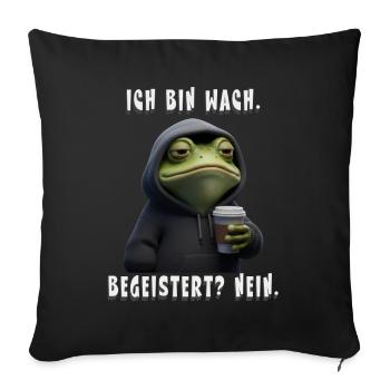 Cadeau de grenouille à café pour les collègues et amis - Housse de coussin décorative 45 x 45 cm - noir - Devant