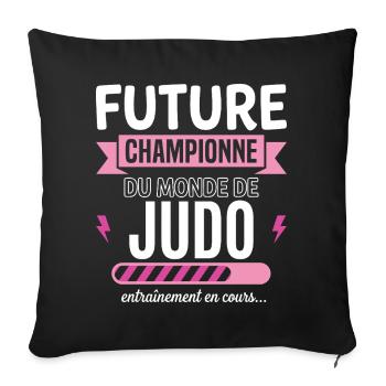Future Judo Judoka Champion - Sofa pillowcase 17,3'' x 17,3'' (45 x 45 cm) - black - Front