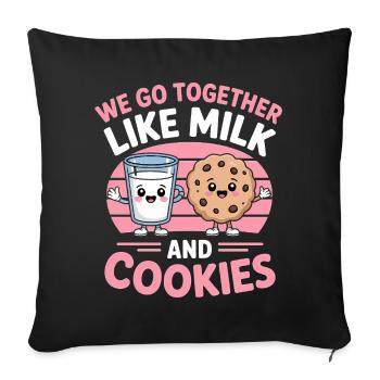 Milk and Cookies Best Friends Kawaii Design - Housse de coussin décorative 45 x 45 cm - noir - Devant