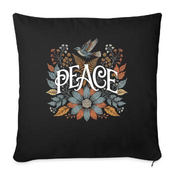 Peace Nature Symbol of Tranquility and Harmony Lover - Sofa pillowcase 17,3'' x 17,3'' (45 x 45 cm) - black - Front