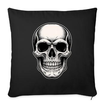 Skull Motif for Rock and Biker Fans Skull - Sofa pillowcase 17,3'' x 17,3'' (45 x 45 cm) - black - Front