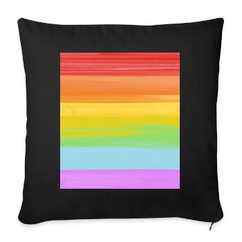 Aquarelle arc-en-ciel - Fierté LGBTQ - Housse de coussin décorative 45 x 45 cm - noir - Devant