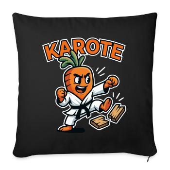 Les enfants de karaté, t-shirt drôle de carotte de karaté - Housse de coussin décorative 45 x 45 cm - noir - Devant