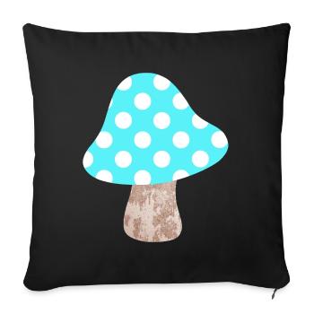 Champignons bleu clair points Points Pépinière Lucky Woodland - Housse de coussin décorative 45 x 45 cm - noir - Devant