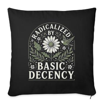 Radicalized by Basic Decency Vintage Floral Design - Sofa pillowcase 17,3'' x 17,3'' (45 x 45 cm) - black - Front