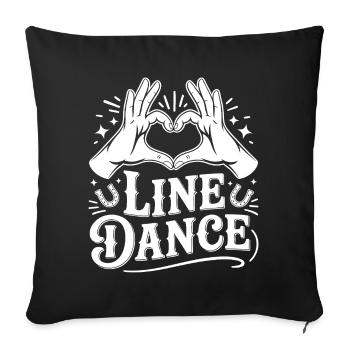 Line Dance Heart Sign - Sofa pillowcase 17,3'' x 17,3'' (45 x 45 cm) - black - Front