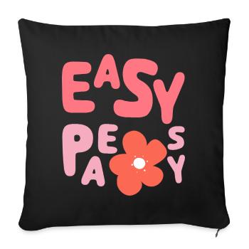Easy Peasy Shirt – Cute Flower Aesthetic - Sofa pillowcase 17,3'' x 17,3'' (45 x 45 cm) - black - Front