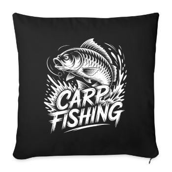 Carp Fishing Illustration - Sofa pillowcase 17,3'' x 17,3'' (45 x 45 cm) - black - Front