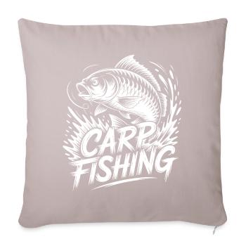 Carp Fishing Illustration - Sofa pillowcase 17,3'' x 17,3'' (45 x 45 cm) - light taupe - Front