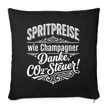 Spritpreise wie... - CO2 Steuer - Sofakissenbezug 45 x 45 cm - Schwarz - Vorne
