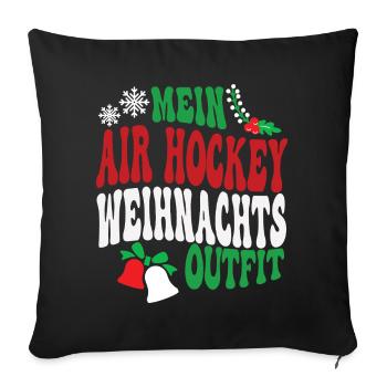 Air Hockey Weihnachten Outfit Air Hockeyspieler - Sofakissenbezug 45 x 45 cm - Schwarz - Vorne