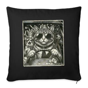 Le chat a fait un clignotement - Housse de coussin décorative 45 x 45 cm - noir - Devant