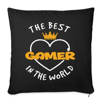 Gamers - Sofa pillowcase 17,3'' x 17,3'' (45 x 45 cm) - black - Front