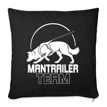 Équipe de Border Collie Mantrailer Chiens de Sport - Housse de coussin décorative 45 x 45 cm - noir - Devant
