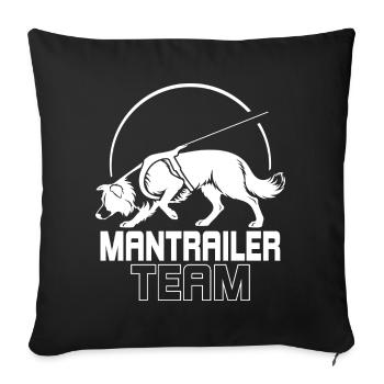 Équipe de Border Collie Mantrailer Chiens de Sport - Housse de coussin décorative 45 x 45 cm - noir - Devant