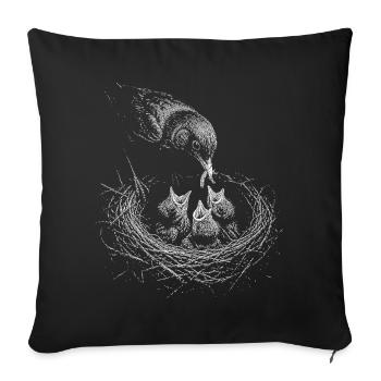 Amsel - Sofakissenbezug 45 x 45 cm - Schwarz - Vorne