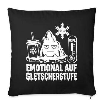 Emotional at glacier level - Sofa pillowcase 17,3'' x 17,3'' (45 x 45 cm) - black - Front