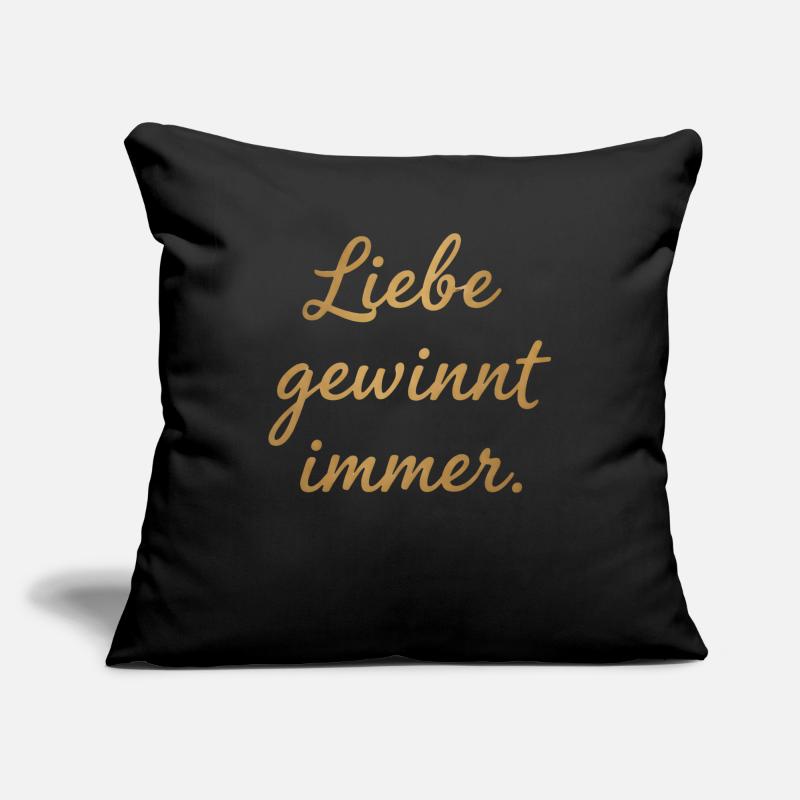 Liebe gewinnt immer Spruch Menschenrechte Pride Sofakissenbezug 45 x 45 cm