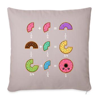 Donut Brüche Mathe Lernen mit Humor - Sofakissenbezug 45 x 45 cm - helles Taupe - Vorne