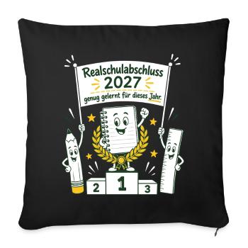 Genug gelernt für dieses Jahr - Sofakissenbezug 45 x 45 cm - Schwarz - Vorne