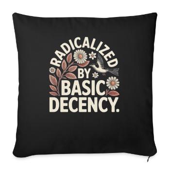 Kindness Statement Vintage Floral Design - Sofa pillowcase 17,3'' x 17,3'' (45 x 45 cm) - black - Front