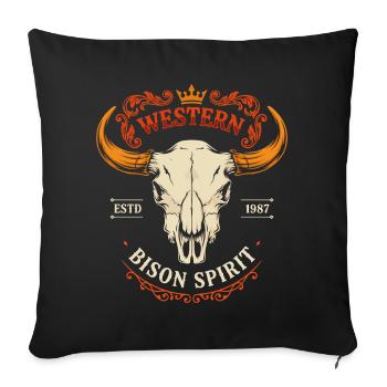 Spirit Western Bison Head - Sofa pillowcase 17,3'' x 17,3'' (45 x 45 cm) - black - Front