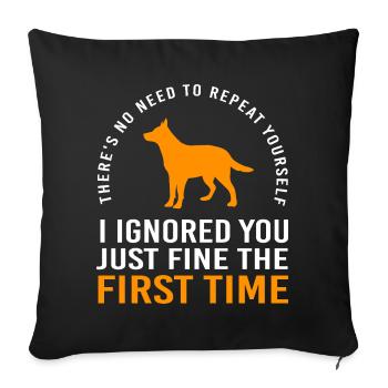 Australian Cattle Dog - Sofa pillowcase 17,3'' x 17,3'' (45 x 45 cm) - black - Front