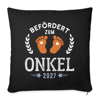 Befördert zum Onkel 2027 Cooler Onkel - Sofakissenbezug 45 x 45 cm - Schwarz - Vorne