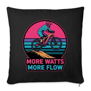 Retro E-MTB Sunset More Watts More Flow - Sofa pillowcase 17,3'' x 17,3'' (45 x 45 cm) - black - Front