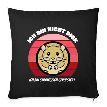 Strategisch Gepolstert Hamster Tier Shirt - Sofakissenbezug 45 x 45 cm - Schwarz - Vorne