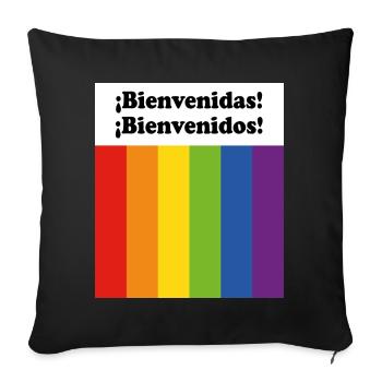 Bienvenidos Bienvenidas LGBT Welcome in Spanish - Sofa pillowcase 17,3'' x 17,3'' (45 x 45 cm) - black - Front