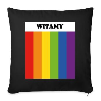 Accueil LGBT dans la fierté polonaise Drapeau arc-en-ciel - Housse de coussin décorative 45 x 45 cm - noir - Devant