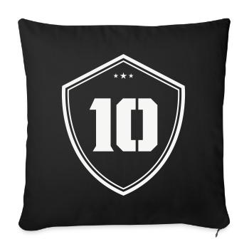 Ten Shield Vintage Logo - Sofa pillowcase 17,3'' x 17,3'' (45 x 45 cm) - black - Front