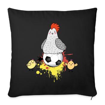 Football on the farm - Sofa pillowcase 17,3'' x 17,3'' (45 x 45 cm) - black - Front