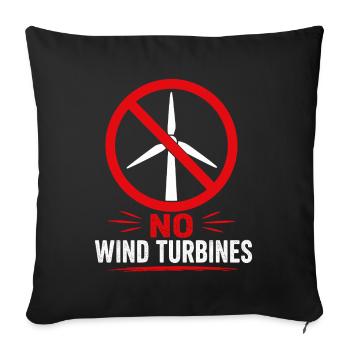 Resistance to wind turbines for farmers - Sofa pillowcase 17,3'' x 17,3'' (45 x 45 cm) - black - Front