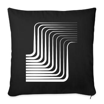 Konzentrisches Bogenmonochromes Muster - Sofakissenbezug 45 x 45 cm - Schwarz - Vorne