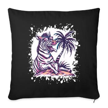 Comic d’été Zebra - Housse de coussin décorative 45 x 45 cm - noir - Devant
